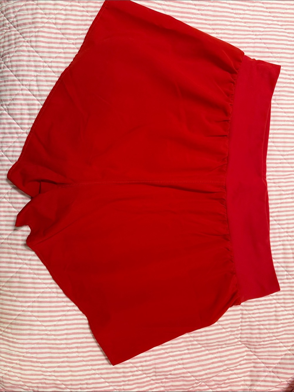 Fabletics Red Athletic Shorts with Wide Waistband - Picture 3 of 8